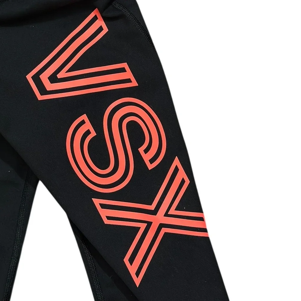 Victoria's Secret VSX Sport Knockout Leggings Black Neon Pink Women's Size XS